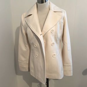 Guess Wool Blend Pea Coat size Small color cream